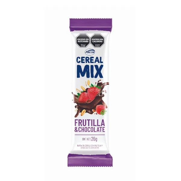 Barra Cereal Frutilla Y Chocolate Cereal Mix 26 g
