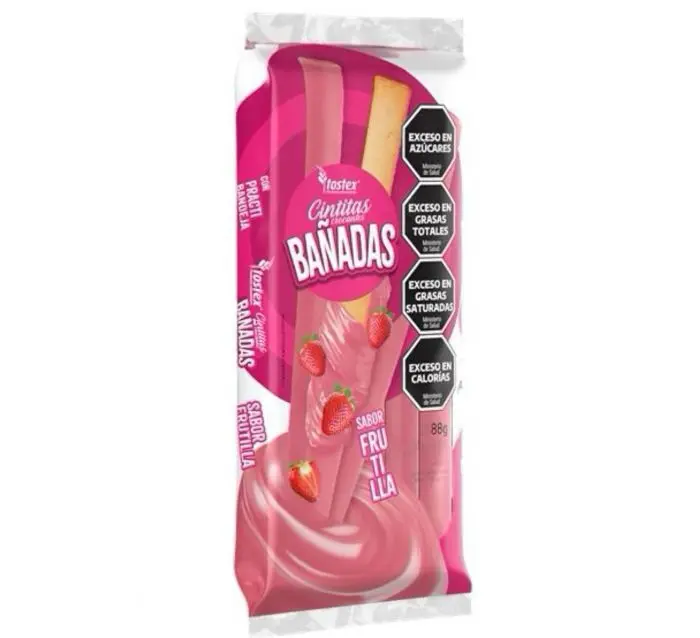 Cintitas Bañadas Frutilla Tostex 88g