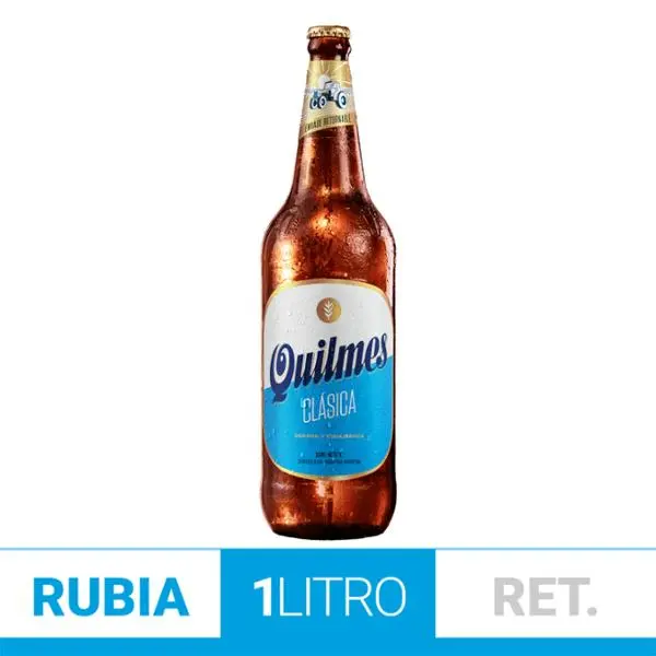 Cerveza rubia quilmes clásica retornable 1000cm3