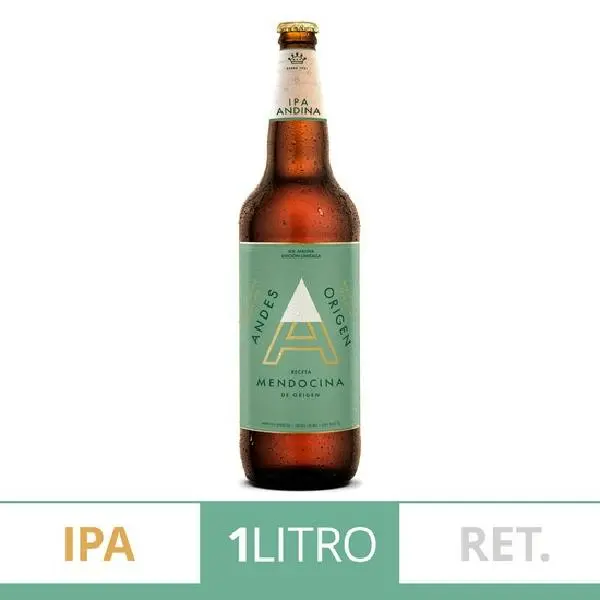 Cerveza ipa andina andes origen retornable 1000cm3