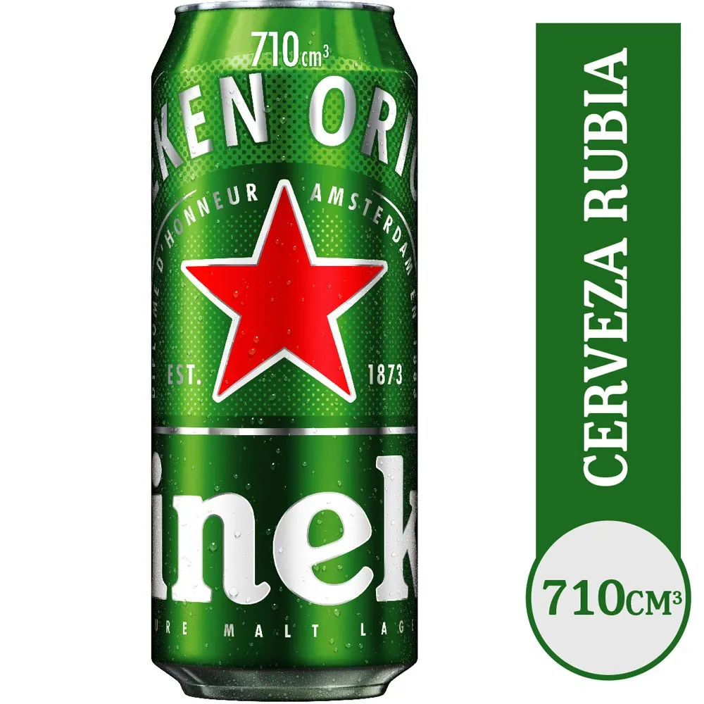 Cerveza Rubia Heineken 710 cc