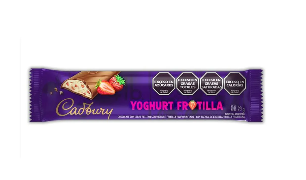 Chocolate Frutilla Yoghurt Cadbury 29 g