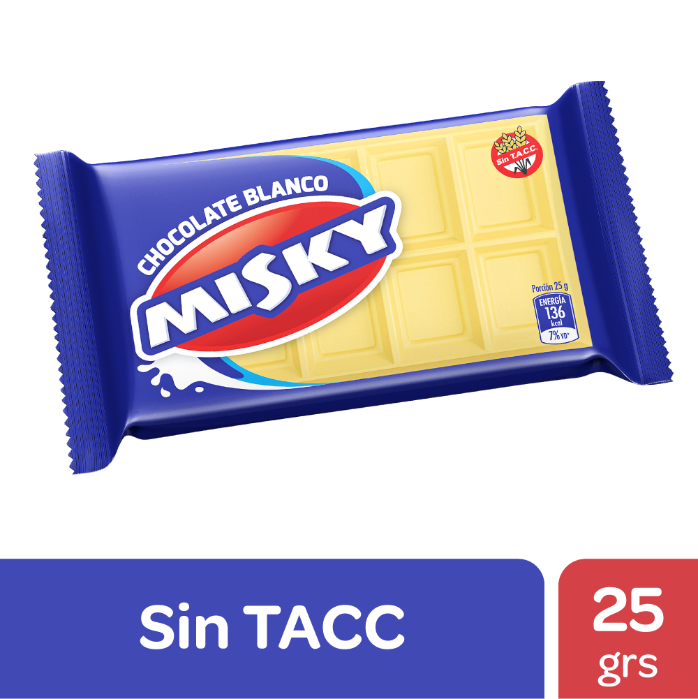 Chocolate Celofán Blanco Misky 25g