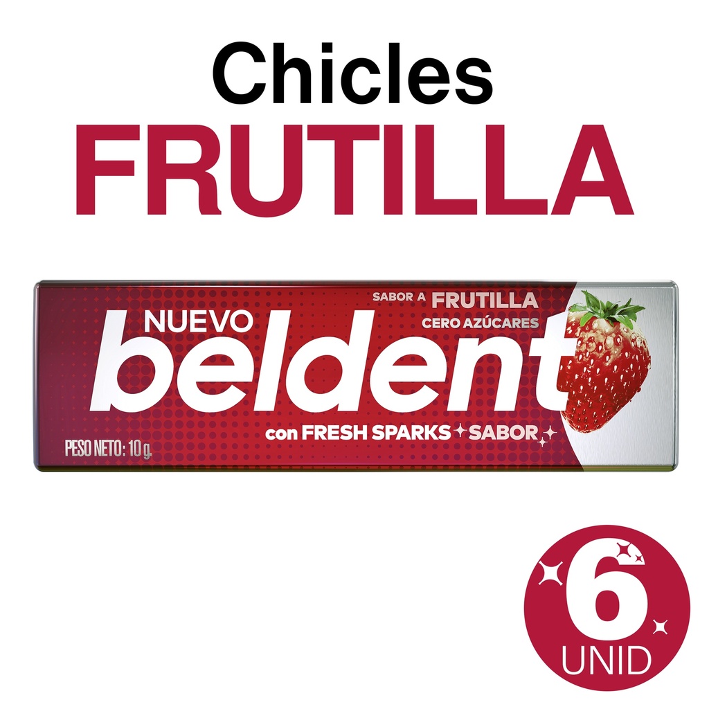 Chicle Frutilla Beldent 10 g