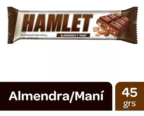 Chocolate Almendras Y Maní Hamlet 45g