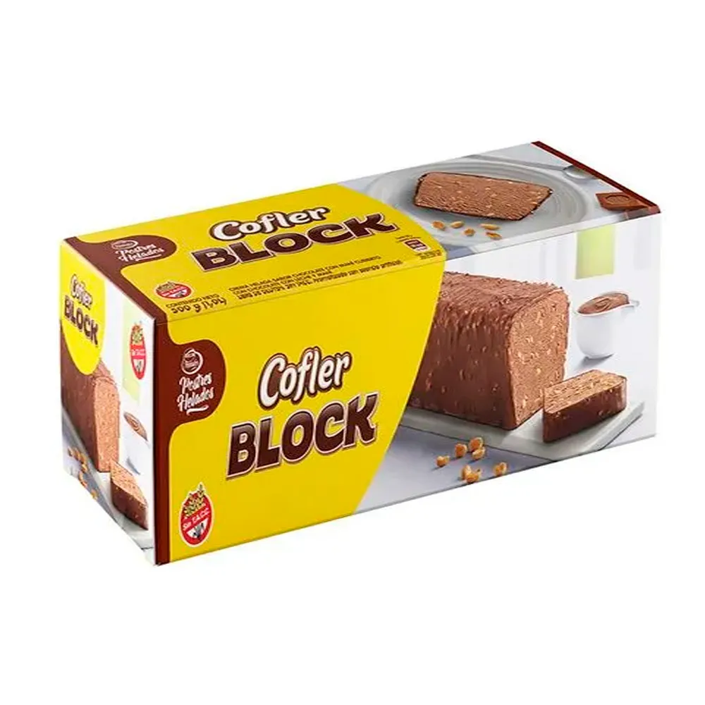 Postre Helado Cofler Block Chocolate 500 Gr 