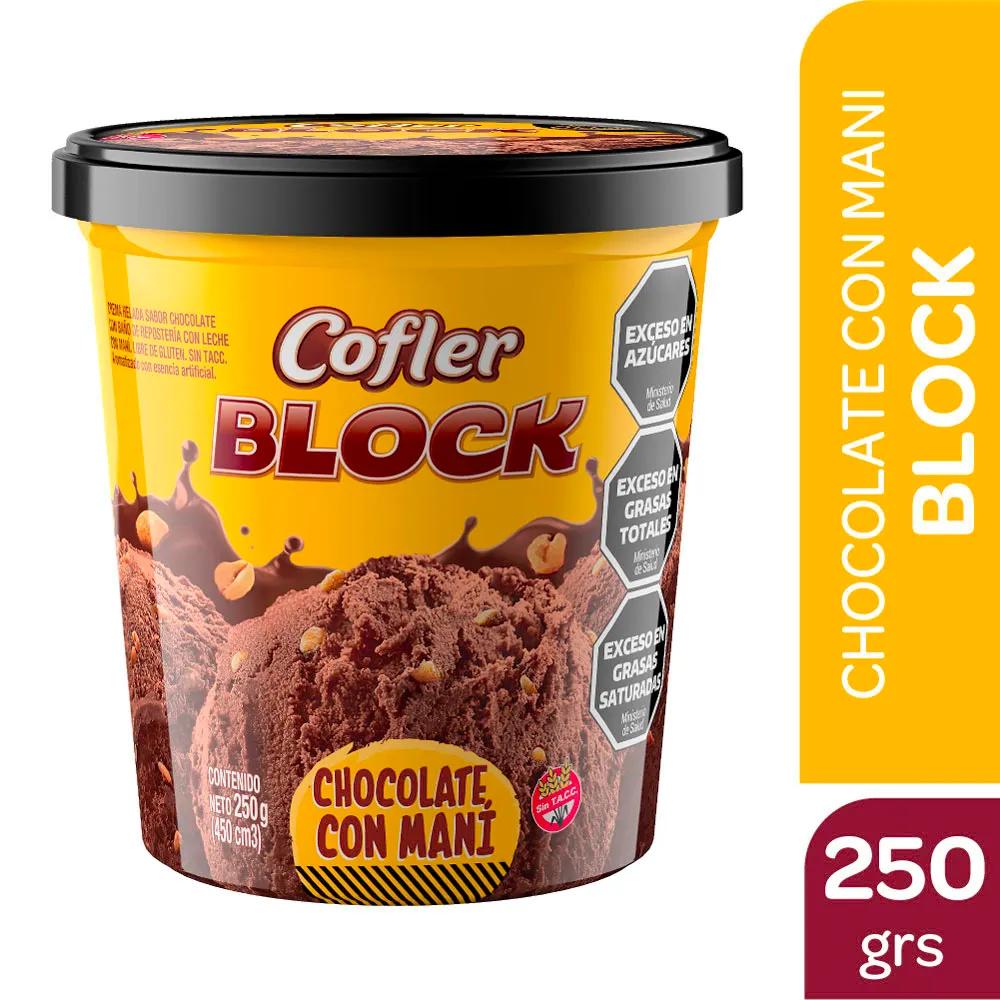 Pote Gelato Cofler Chocolate Con Maní 250 Gr