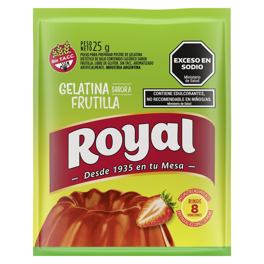 Gelatina De Frutilla light Royal 25g 