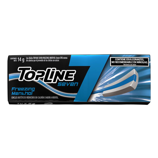 Chicle Mentol Topline Seven 14 g