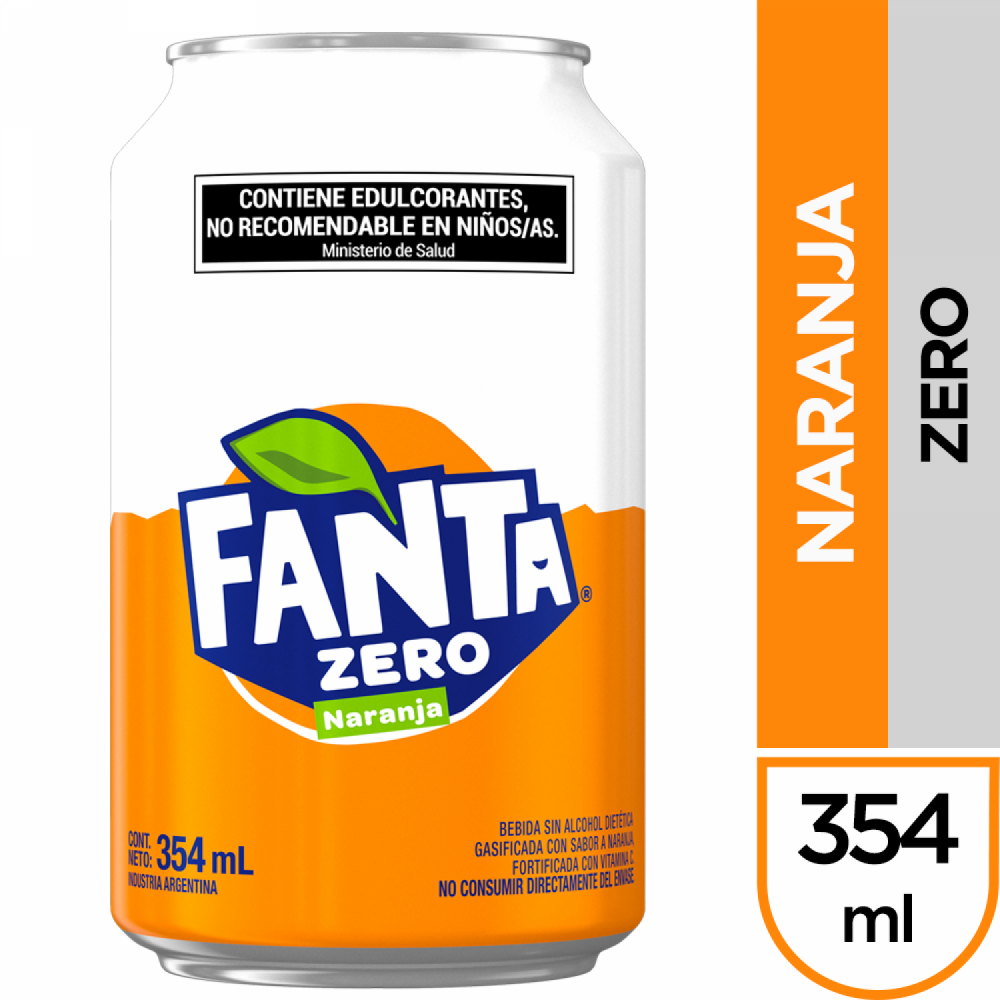 Gaseosa Zero Naranja Fanta 354 cc
