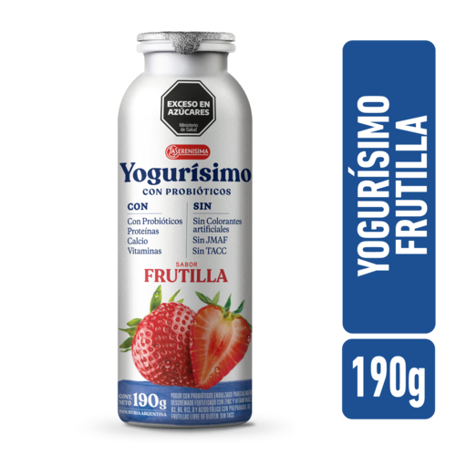 Yogur bebible botellita frutilla Yogurisimo 190gr