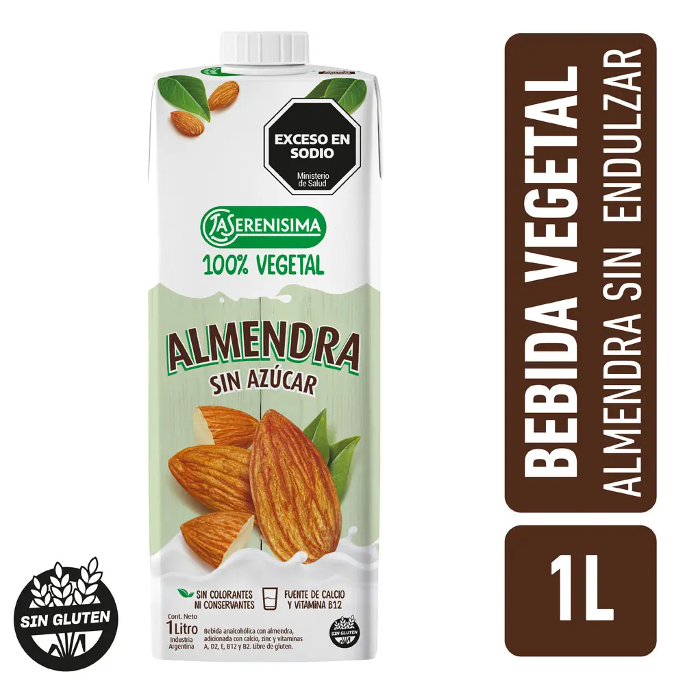 Leche Vegetal Sin Azúcar Almendra La Serenísima 1L