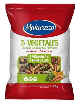 Fideos matarazzo 3 vegetales tirabuzón n°34 500grs