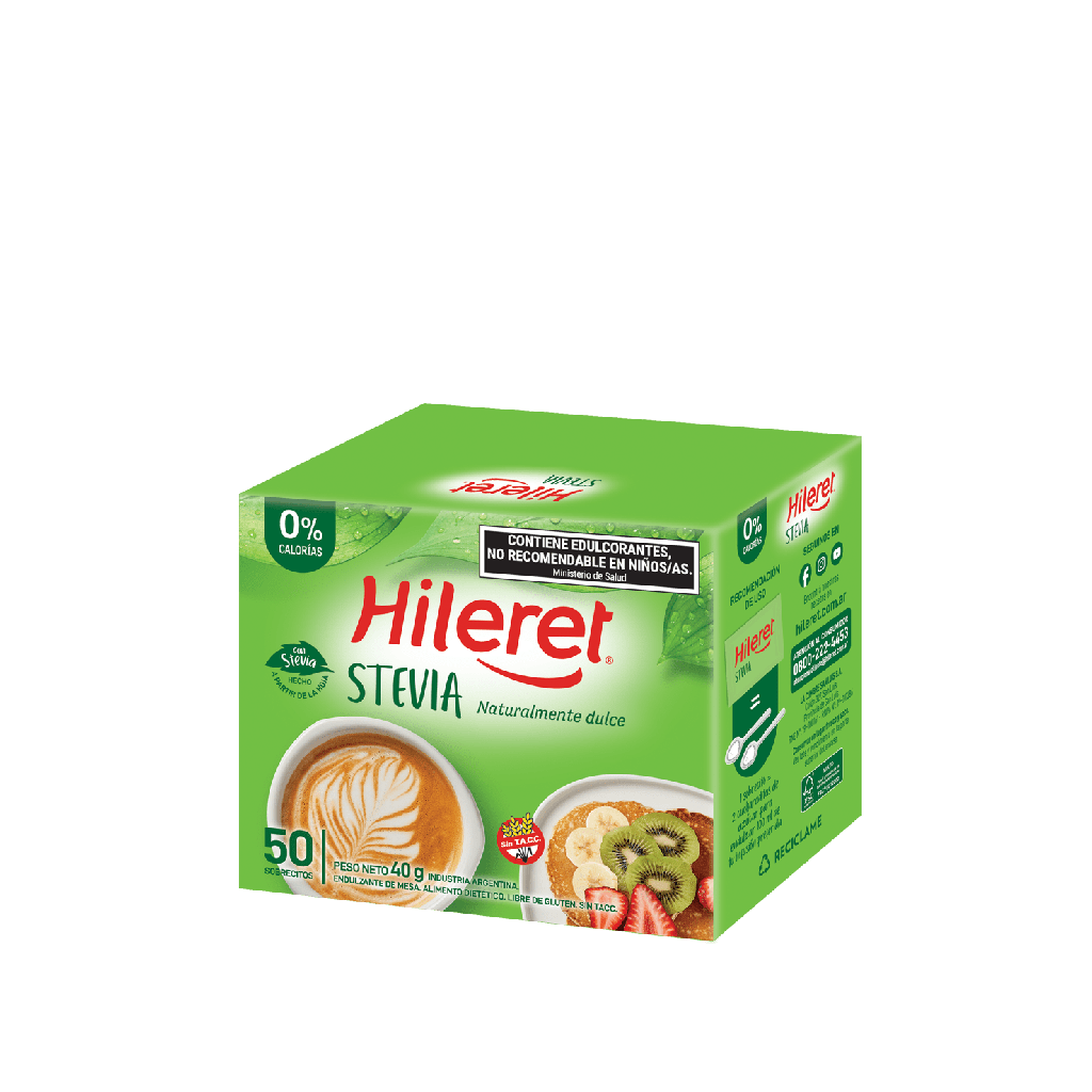 Endulzante Hileret Stevia 50 Sobrecitos