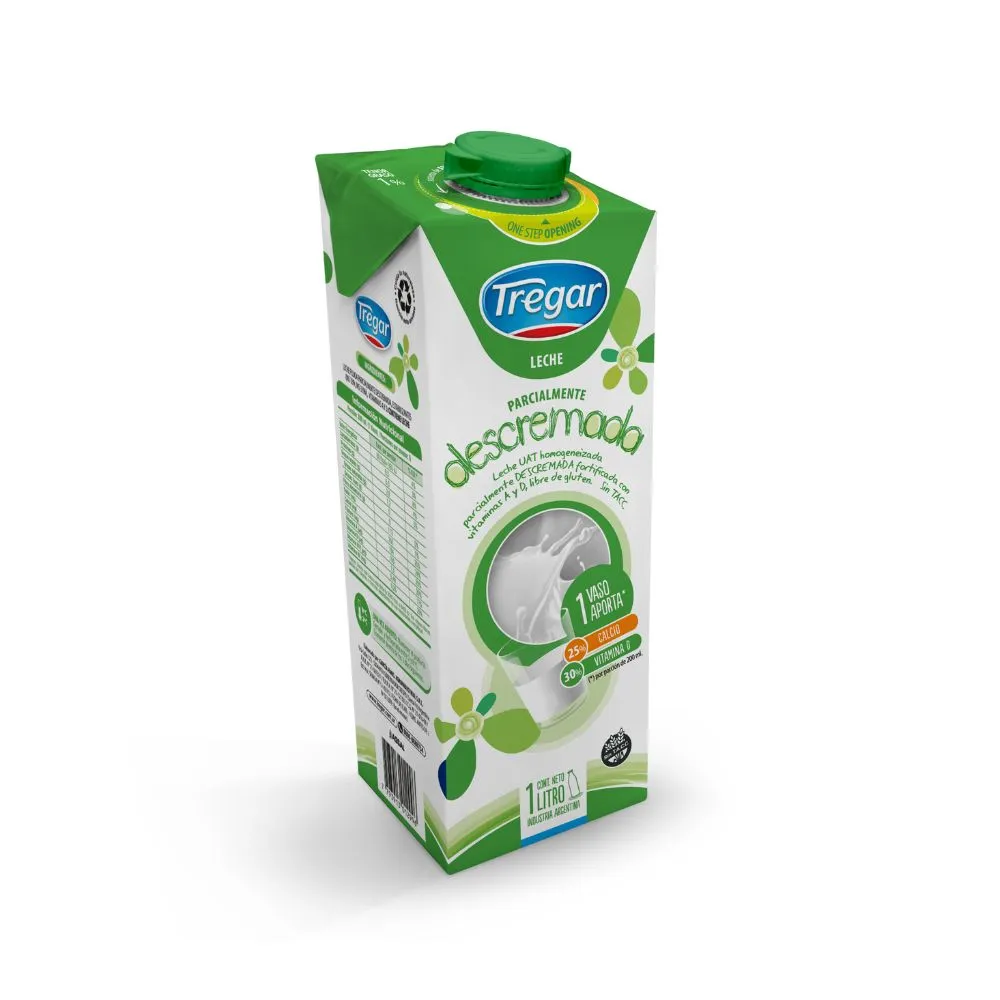 Leche Descremada Tregar 1L