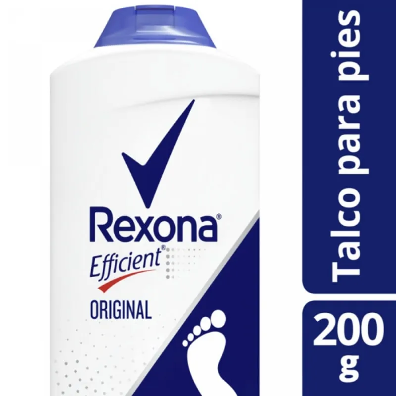 Talco para pies rexona efficient original 200grs