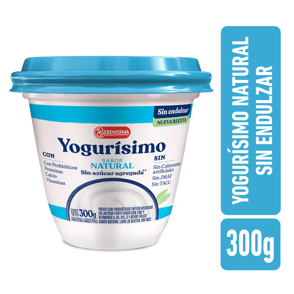 Yogur Natural Sin Azúcar Agregada Yogurisimo 300g