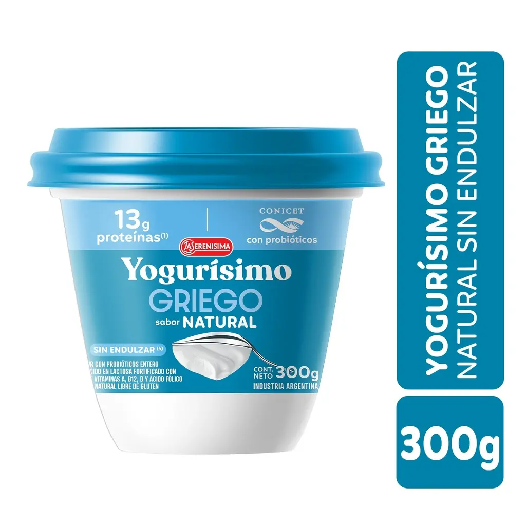 Yogurísimo Griego Natural Sin Endulzar 300gr 