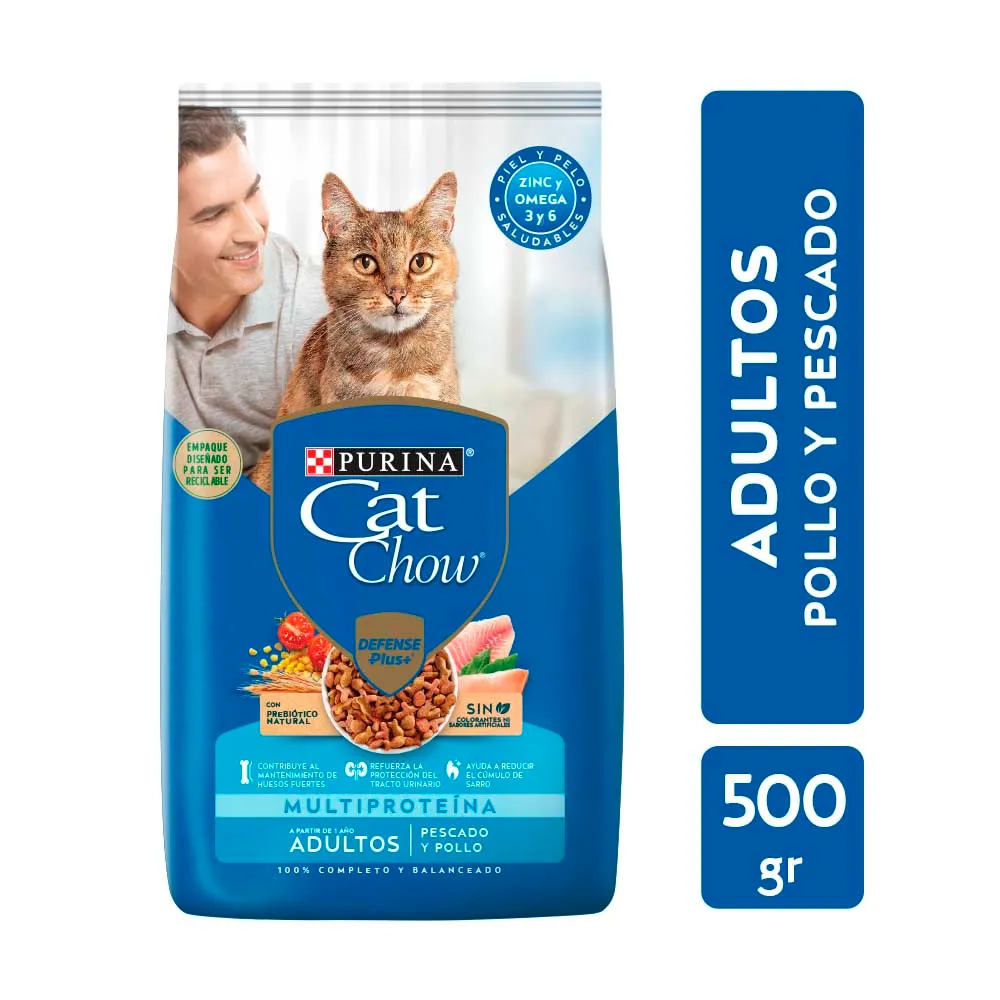 Alimento Gato Adulto Pescado y Pollo Cat Chow 500g
