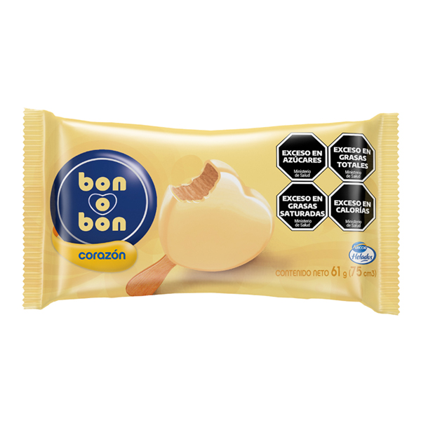 Helado Arcor Bon o Bon Corazon Blanco de 51 gr. 