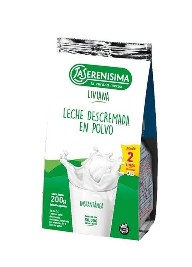Leche en Polvo Descremada Fort Con Vitaminas La Serenísima 200g