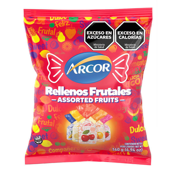Caramelo Frutal Relleno 140g