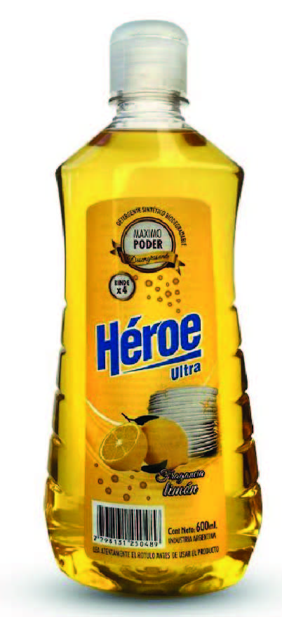 Lavavajillas Ultra Limón Héroe 600Ml