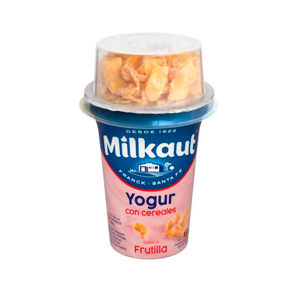 Yogur con Cereales Frutilla Milkaut 155 g