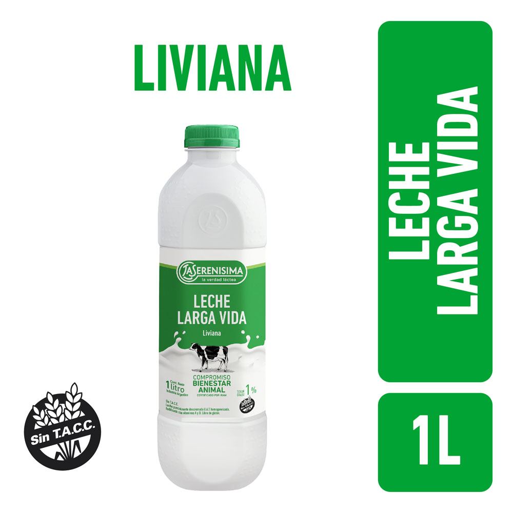 Leche Descremada Liviana 1% La Serenisima Pet 1L