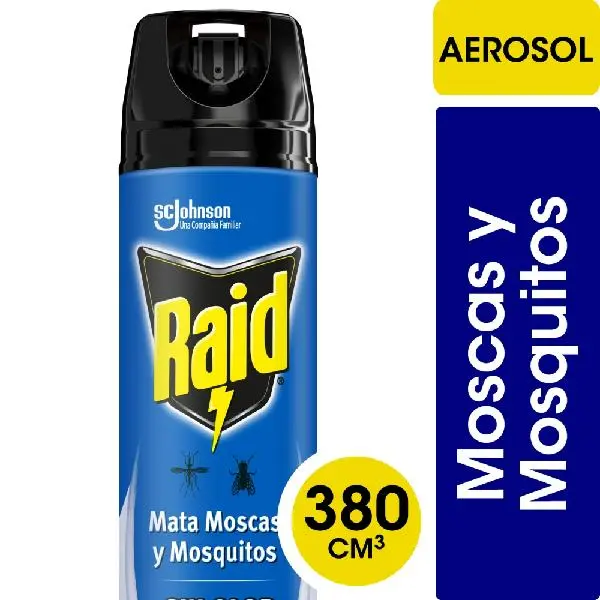 Insecticida en aerosol raid mata moscas y mosquitos sin olor 380cm3