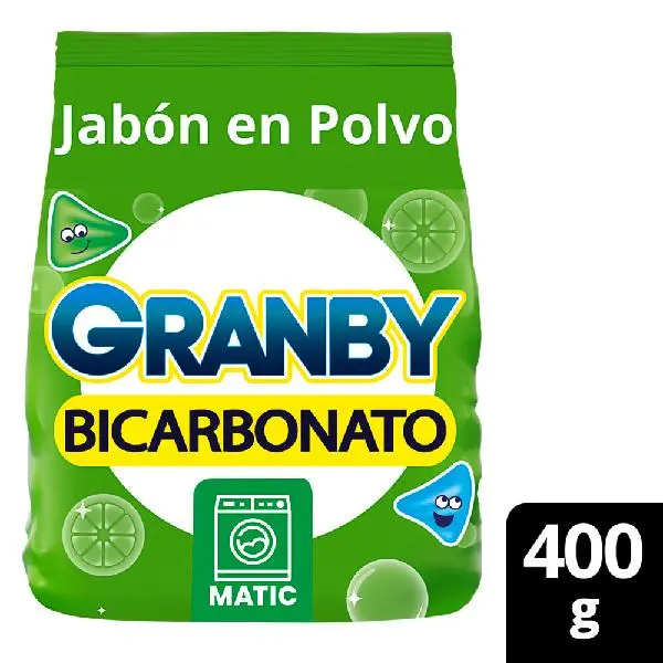 Jabón en polvo granby bicarbonato matic limón 400grs