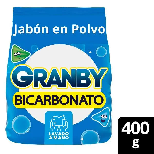 Jabón en polvo granby lavado a mano bicarbonato limón 400grs