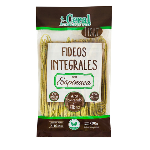 Fideos Integrales Espinaca Ceral 300g