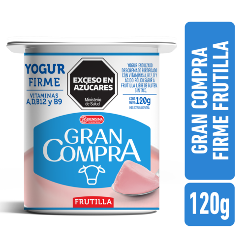 Yogur Firme Entero Frutilla Gran Compra 120g