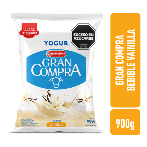 Gran Compra Yogur Entero Vainilla Sachet 900 g