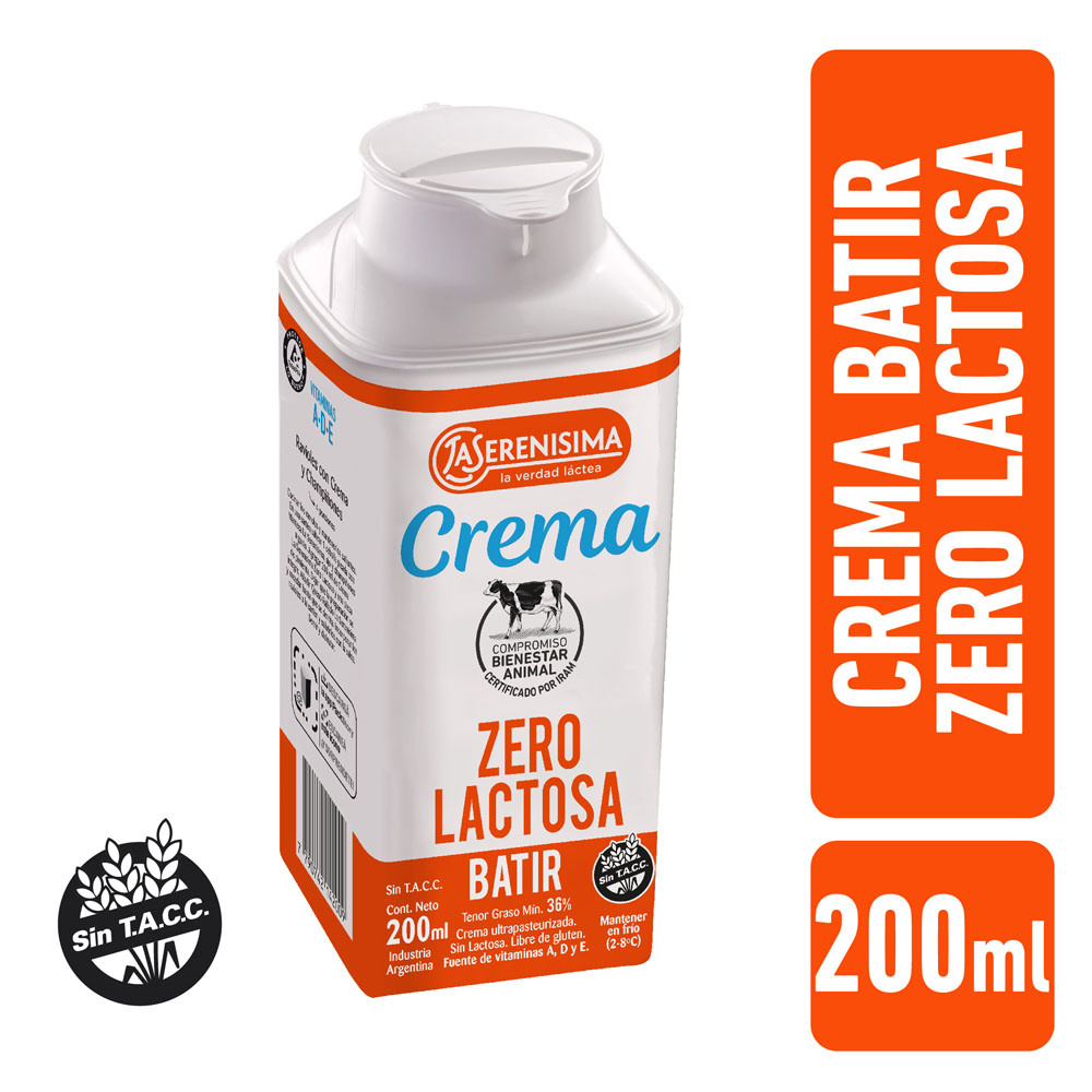Crema Zero Lactosa La Serenísima 200Ml