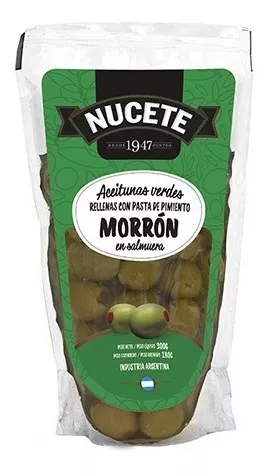 Aceitunas Nucete Rellenas Con Morrón 180 Gr