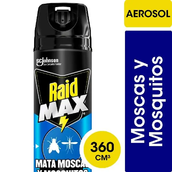 Insecticida en aerosol raid max mata moscas y mosquitos 360cm3
