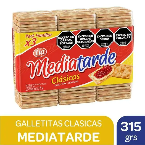 Galletitas crackers media tarde x3 315grs