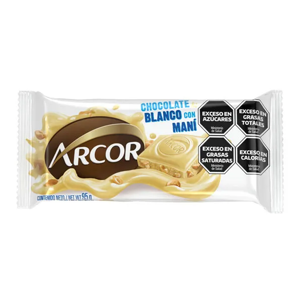 Chocolate  Blanco con Maní Arcor 95g