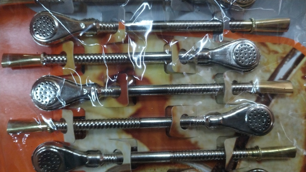 Bombilla Niquelada Curva Make