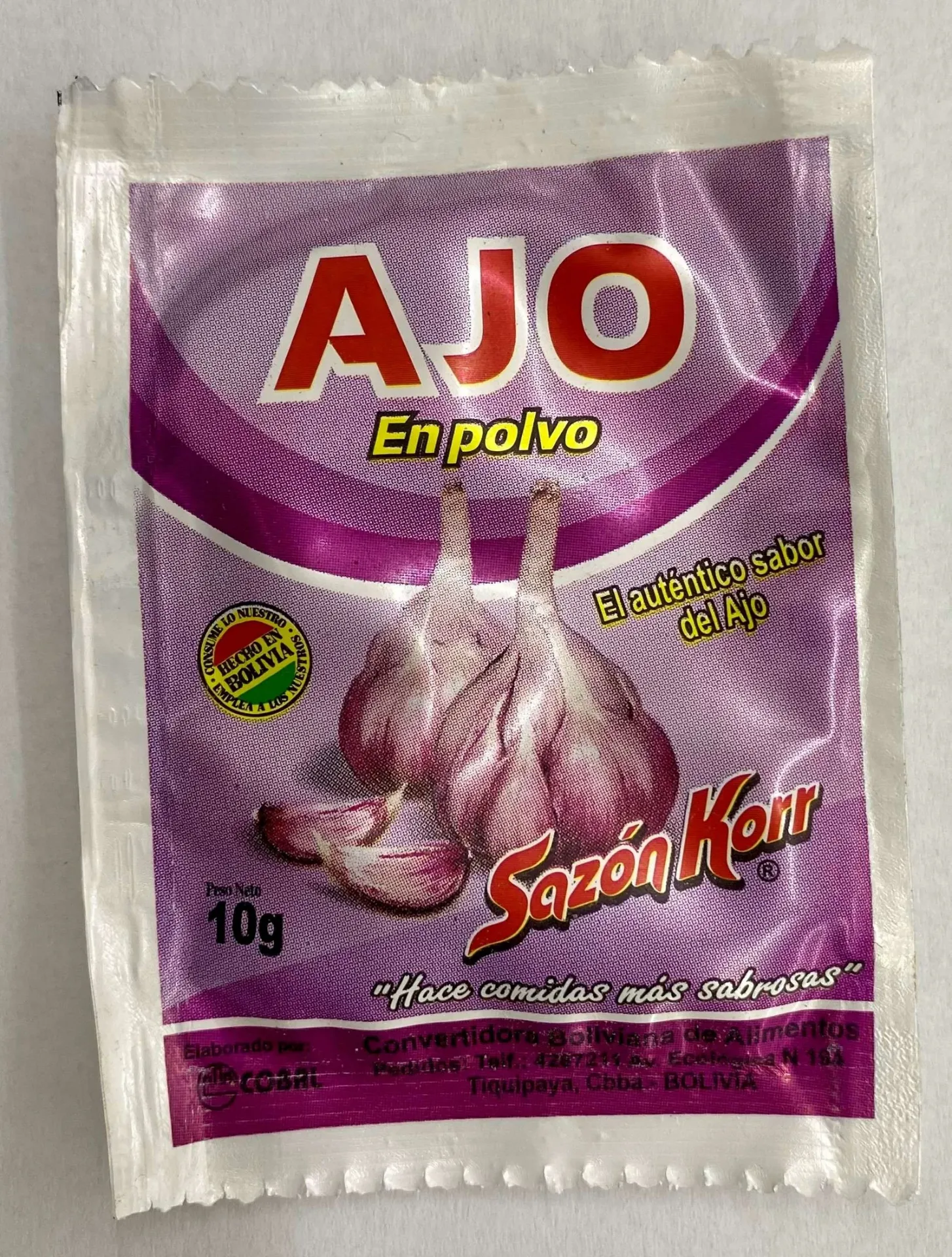 Condimento Ajo En polvo Sazón Korr