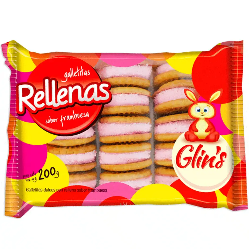  Galletitas De Frambuesa Glins Relleglings 200g