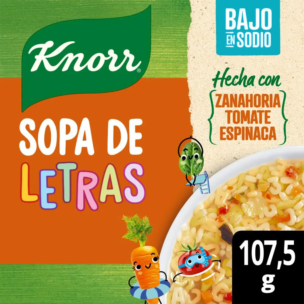 Knorr Sopa Vegetales con letras