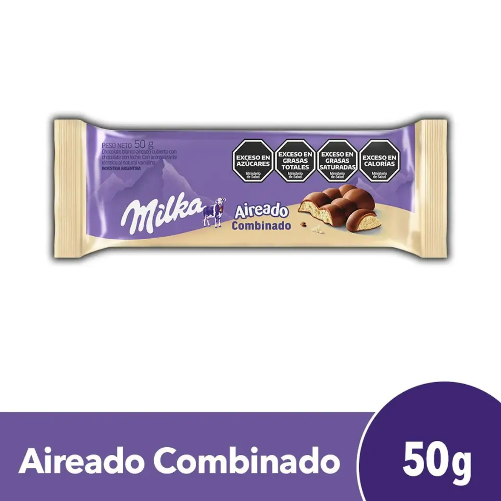Chocolate Aireado Combinado Leger Milka 50g 