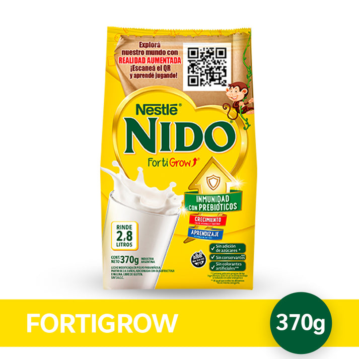 Leche en Polvo Nido Fortigrow Prebioticos 370g