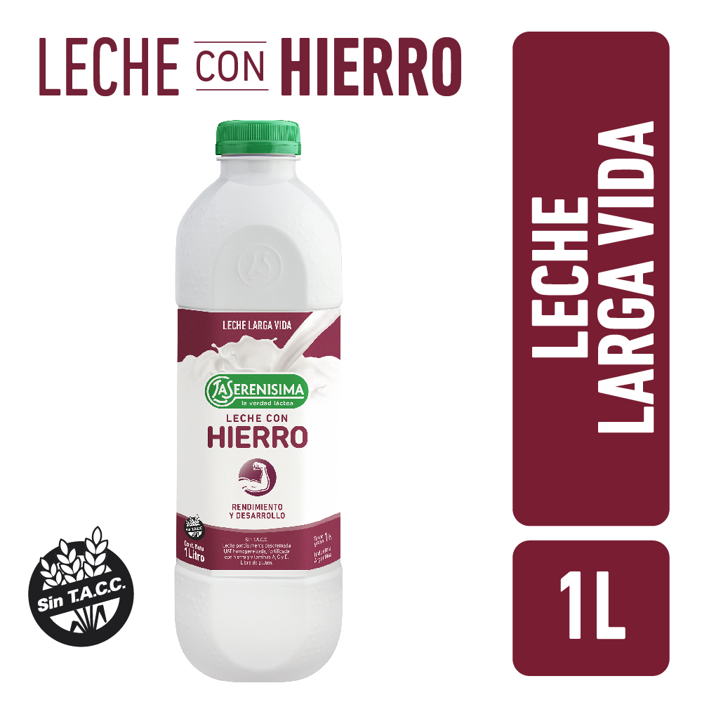 Leche La Serenisima Con Hierro 1L Larga vida