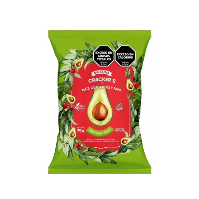 Crackers Mandioca y Guacamole Maixanas 70g