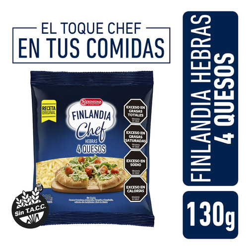 Queso Finlandia Chef Hebras Cuatro Quesos 130 gr