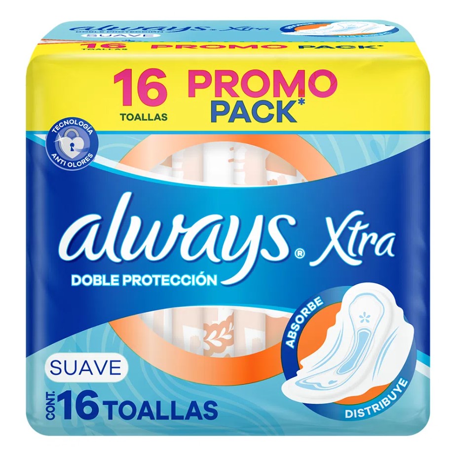 Toallas Xtra Doble Protección Suave 16 Un Always